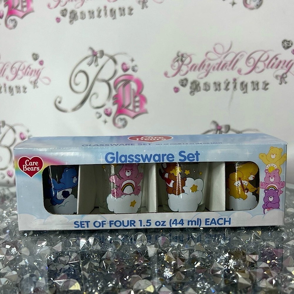 Care Bears Glassware Set 4 shot glasses brand new in package cute bears